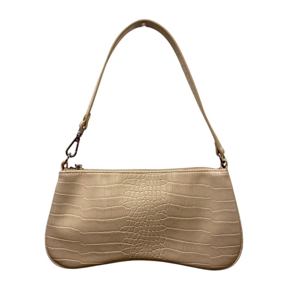 White shoulder bag with zipper closure